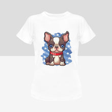 Load image into Gallery viewer, Cutest Boston Terrier Women&#39;s 4th of July Cotton T-Shirts - 4 Colors-Apparel-Apparel, Boston Terrier, Shirt, T Shirt-5