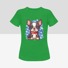 Load image into Gallery viewer, Cutest Boston Terrier Women&#39;s 4th of July Cotton T-Shirts - 4 Colors-Apparel-Apparel, Boston Terrier, Shirt, T Shirt-8