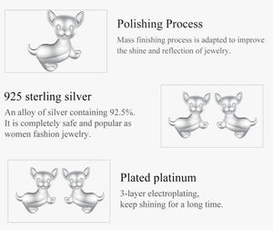 Cutest Chihuahua Love Silver Stud Earrings-Dog Themed Jewellery-Chihuahua, Earrings, Jewellery-CQE1620-15