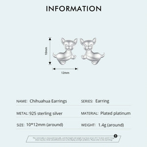 Cutest Chihuahua Love Silver Stud Earrings-Dog Themed Jewellery-Chihuahua, Earrings, Jewellery-CQE1620-17