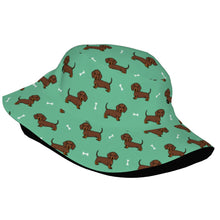 Load image into Gallery viewer, Cutest Chocolate Dachshund Bucket Hat-Hats &amp; Caps-Accessories,Dachshund,Dog Dad Gifts,Dog Mom Gifts,Hats-42