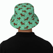 Load image into Gallery viewer, Cutest Chocolate Dachshund Bucket Hat-Hats &amp; Caps-Accessories,Dachshund,Dog Dad Gifts,Dog Mom Gifts,Hats-45