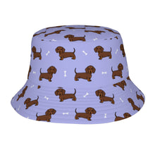 Load image into Gallery viewer, Cutest Chocolate Dachshund Bucket Hat-Hats &amp; Caps-Accessories,Dachshund,Dog Dad Gifts,Dog Mom Gifts,Hats-Lavender Purple-One Size-17