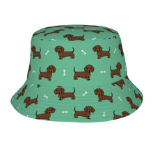 Load image into Gallery viewer, Cutest Chocolate Dachshund Bucket Hat-Hats &amp; Caps-Accessories,Dachshund,Dog Dad Gifts,Dog Mom Gifts,Hats-Mint Green-One Size-41