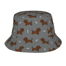 Load image into Gallery viewer, Cutest Chocolate Dachshund Bucket Hat-Hats &amp; Caps-Accessories,Dachshund,Dog Dad Gifts,Dog Mom Gifts,Hats-Parisian Gray-One Size-9