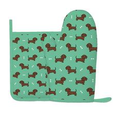Load image into Gallery viewer, Cutest Chocolate Dachshund Oven Mitts and Pot Holder Set-Kitchen Decor-5