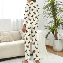 Load image into Gallery viewer, Cutest Chocolate Dachshund Pajamas Set for Women-S-Ivory-1