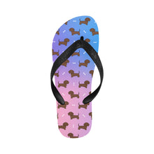 Load image into Gallery viewer, Cutest Chocolate Dachshund Unisex Slippers - 7 Gradients-CornflowerBlue2-S-5