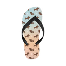 Load image into Gallery viewer, Cutest Chocolate Dachshund Unisex Slippers - 7 Gradients-CornflowerBlue4-S-10