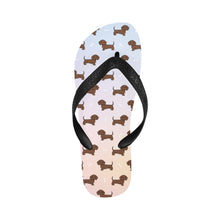 Load image into Gallery viewer, Cutest Chocolate Dachshund Unisex Slippers - 7 Gradients-CornflowerBlue7-S-18