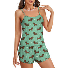 Load image into Gallery viewer, Cutest Chocolate Dachshund Women's Cami and Shorts Pajama Set-Apparel-Apparel,Dachshund,Dog Mom Gifts,Pajamas-21