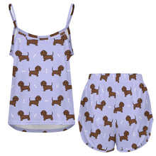 Load image into Gallery viewer, Cutest Chocolate Dachshund Women's Cami and Shorts Pajama Set-Apparel-Apparel,Dachshund,Dog Mom Gifts,Pajamas-7