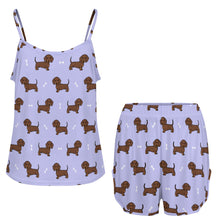 Load image into Gallery viewer, Cutest Chocolate Dachshund Women's Cami and Shorts Pajama Set-Apparel-Apparel,Dachshund,Dog Mom Gifts,Pajamas-6