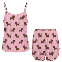Load image into Gallery viewer, Cutest Chocolate Dachshund Women's Cami and Shorts Pajama Set-Apparel-Apparel,Dachshund,Dog Mom Gifts,Pajamas-14