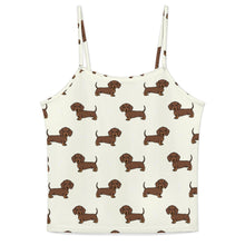 Load image into Gallery viewer, Cutest Chocolate Dachshund Women's Cami and Shorts Pajama Set-Apparel-Apparel,Dachshund,Dog Mom Gifts,Pajamas-Ivory Cream-XS-9