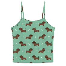 Load image into Gallery viewer, Cutest Chocolate Dachshund Women's Cami and Shorts Pajama Set-Apparel-Apparel,Dachshund,Dog Mom Gifts,Pajamas-Mint Green-XS-17