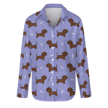 Load image into Gallery viewer, Cutest Chocolate Dachshund Women&#39;s Shirt-S-CornflowerBlue_1-19
