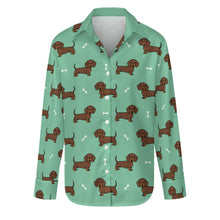 Load image into Gallery viewer, Cutest Chocolate Dachshund Women&#39;s Shirt-S-MediumAquaMarine-15