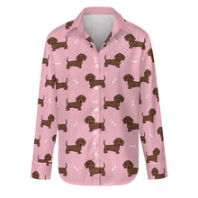 Load image into Gallery viewer, Cutest Chocolate Dachshund Women&#39;s Shirt-S-Pink1-1