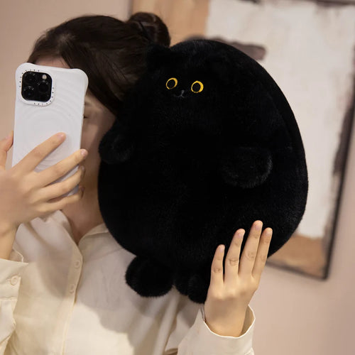 Cutest Chonky Fat Black Cat Plush Toy-14