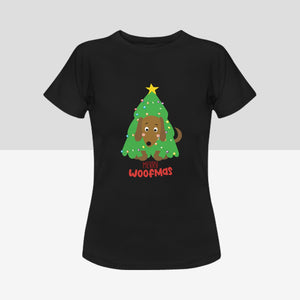 Cutest Christmas Dachshunds Women's Cotton T-Shirts - 2 Designs - 4 Colors-Apparel-Apparel, Dachshund, Shirt, T Shirt-Merry Woofmas-Black-Small-11