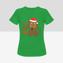 Load image into Gallery viewer, Cutest Christmas Dachshunds Women&#39;s Cotton T-Shirts - 2 Designs - 4 Colors-Apparel-Apparel, Dachshund, Shirt, T Shirt-Ho Ho Ho-Green-Small-6