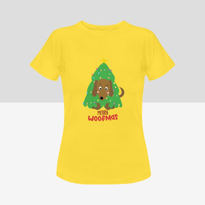 Cutest Christmas Dachshunds Women's Cotton T-Shirts - 2 Designs - 4 Colors-Apparel-Apparel, Dachshund, Shirt, T Shirt-Merry Woofmas-Yellow-Small-9