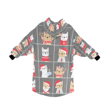 Load image into Gallery viewer, Cutest Christmas Frenchies Love Blanket Hoodie for Women-Apparel-Apparel, Blankets-13
