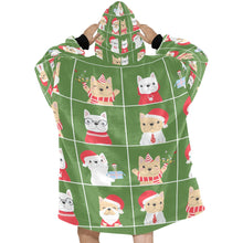 Load image into Gallery viewer, Cutest Christmas Frenchies Love Blanket Hoodie for Women-Apparel-Apparel, Blankets-3