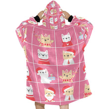 Load image into Gallery viewer, Cutest Christmas Frenchies Love Blanket Hoodie for Women-Apparel-Apparel, Blankets-8