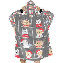 Load image into Gallery viewer, Cutest Christmas Frenchies Love Blanket Hoodie for Women-Apparel-Apparel, Blankets-14