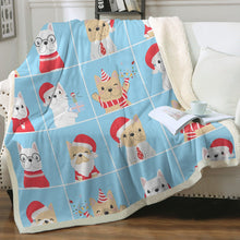 Load image into Gallery viewer, Cutest Christmas Frenchies Love Soft Warm Fleece Blanket - 3 Colors-Blanket-Blankets, French Bulldog, Home Decor-12