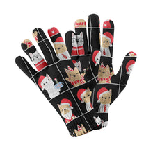 Load image into Gallery viewer, Cutest Christmas Frenchies Love Touch Screen Gloves-Accessories-Accessories, Dog Dad Gifts, Dog Mom Gifts, French Bulldog, Gloves-Black-5