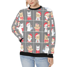 Load image into Gallery viewer, Cutest Christmas Frenchies Love Women&#39;s Sweatshirt-Apparel-Apparel, French Bulldog, Sweatshirt-Gray-XS-12
