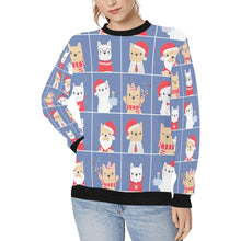 Load image into Gallery viewer, Cutest Christmas Frenchies Love Women&#39;s Sweatshirt-Apparel-Apparel, French Bulldog, Sweatshirt-CornflowerBlue-XS-6