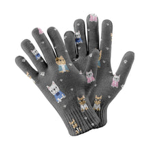 Load image into Gallery viewer, Cutest College Frenchies Love Touch Screen Gloves-Accessories-Accessories, Dog Dad Gifts, Dog Mom Gifts, French Bulldog, Gloves-Gray-5