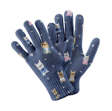 Load image into Gallery viewer, Cutest College Frenchies Love Touch Screen Gloves-Accessories-Accessories, Dog Dad Gifts, Dog Mom Gifts, French Bulldog, Gloves-Navy-4