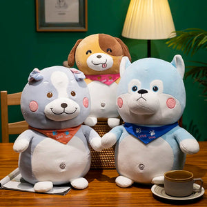 Cutest Colorful Scarf Husky Stuffed Animal Plush Toys-Stuffed Animals-Siberian Husky, Stuffed Animal-4