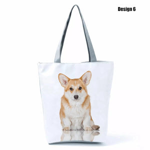 Image of corgi tote bag in design 6