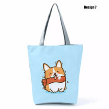 Load image into Gallery viewer, Image of corgi tote bag in design 7