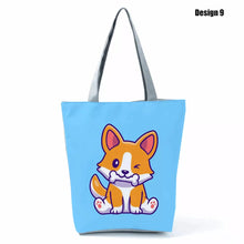 Load image into Gallery viewer, Image of corgi tote bag in design 9