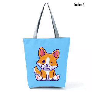 Image of corgi tote bag in design 9