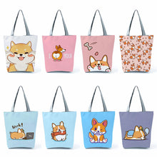 Load image into Gallery viewer, Image of corgi handbags in 8 different designs