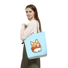 Load image into Gallery viewer, Image of a lady carrying Corgi handbag in a most adorable Corgi design