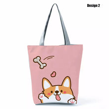 Load image into Gallery viewer, Image of corgi tote bag in design 2