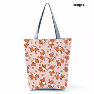 Image of corgi tote bag in design 4