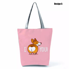 Load image into Gallery viewer, Image of corgi tote bag in design 5