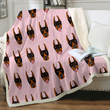 Load image into Gallery viewer, Cutest Doberman Love Soft Warm Fleece Blanket-Blanket-Blankets, Doberman, Home Decor-Soft Pink-Small-2