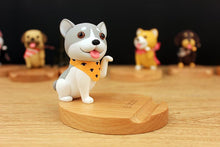 Load image into Gallery viewer, Image of a Husky phone holder in smiling Husky wearing yellow scarf design
