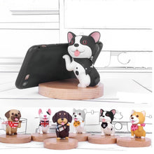 Load image into Gallery viewer, Image of seven smiling dog phone holders in the cutest dog loving designs and wearing scarves